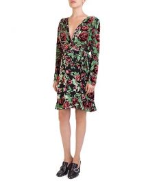 the kooples Rose Burnout Velvet Wrap Dress at Bloomingdales