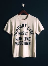 the quotsupport live musicquot tee in vintage white at imogene + willie
