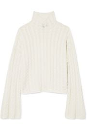 theory HORSESHOES CABLE-KNIT CASHMERE TURTLENECK SWEATER at Net A Porter