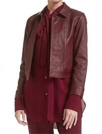 thoery SHRUNKEN LEATHER JEAN JKT at David Jones