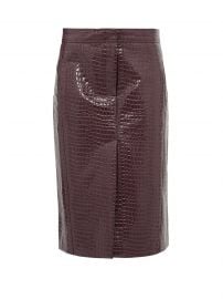 tibi Crocodile-effect patent midi skirt at Matches