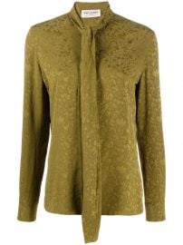 tie neck silk jacquard shirt at Farfetch