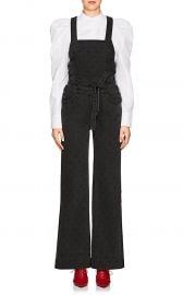 ulla johnson SUVI DOT-EMBROIDERED DENIM OVERALLS at Barneys