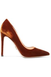 velvet pumps prada at Net A Porter