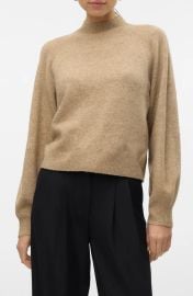 vero moda Leaf Mock Neck Sweater at Nordstrom