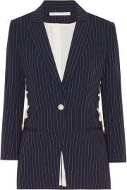 veronica beard Taylor lace-up pinstriped crepe blazer at Net A Porter