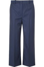 versace Cropped striped wool-twill wide-leg pants at Net A Porter