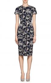 victoria beckham ABSTRACT COTTON-BLEND JACQUARD FITTED SHEATH DRESS at Barneys