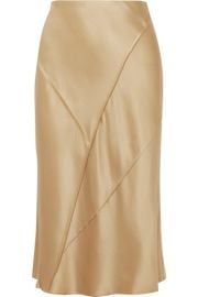 vince PANELED SILK-SATIN MIDI SKIRT at Net A Porter