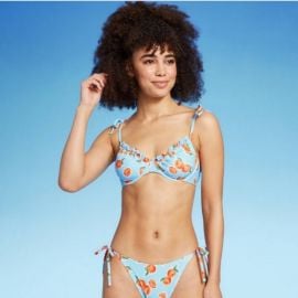 wild fable Swim Bikini Setblue Orange And Blue Floral Poshmark at Poshmark