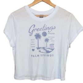 wild fable Tops Wild Fablenwot Light Blue Greetings From Palm Springs Graphic Tee Size Xl Poshmark at Poshmark