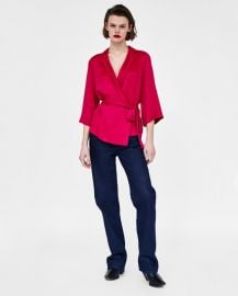 wrap blouse with bow at Zara