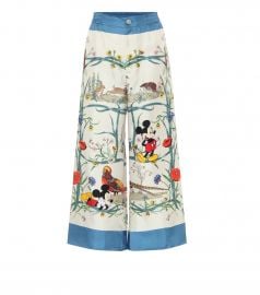 x Disney   printed silk palazzo pants at Mytheresa