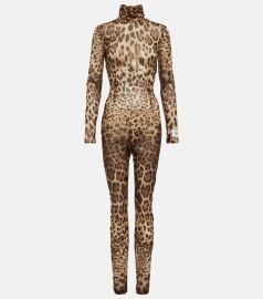 x Kim leopard-print silk-blend jumpsuit in brown - Dolce Gabbana at Mytheresa