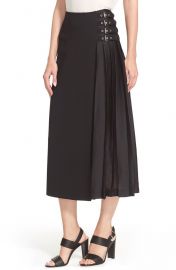 x27Boothx27 Belt Detail Pleated Crepe Skirt at Nordstrom