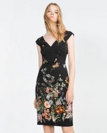 zara floral v neck dress at Zara