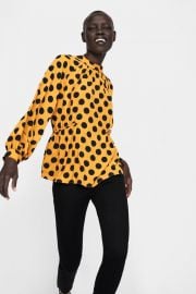 zara polka dot blouse at Zara