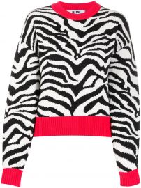 zebra knit slouchy jumper at Farfetch