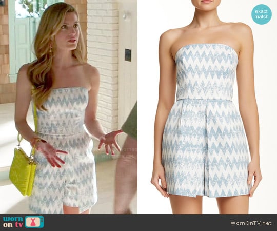 1.State Chevron Print Strapless Romper worn by Paige Collins (Brooke D'Orsay) on Royal Pains