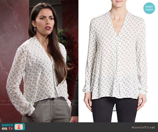 1.State Dotted Check Top worn by Marisa Sierras (Sofia Pernas) on The Young and the Restless