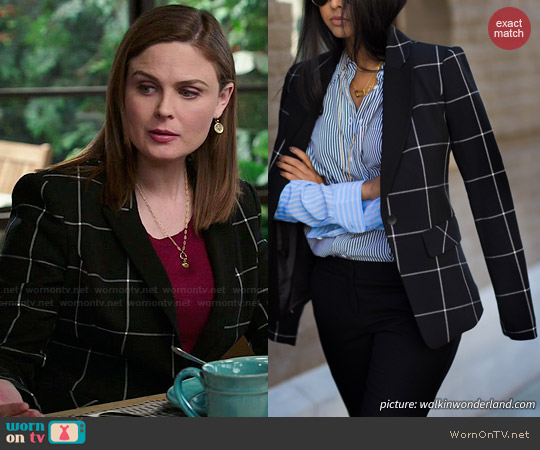 1.State Windowpane Blazer worn by Temperance 'Bones' Brennan (Emily Deschanel) on Bones