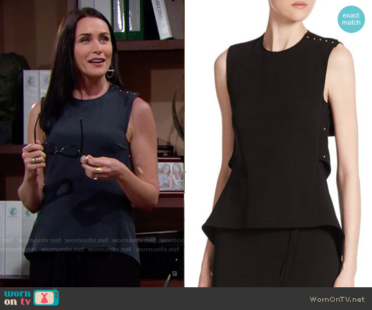 10 Crosby Derek Lam Open Back Peplum Top worn by Quinn Fuller (Rena Sofer) on The Bold and the Beautiful