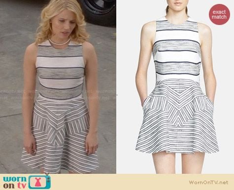 3.1 Phillip Lim Chevron Detail Full Skirt Dress worn by Dianna Agron on Glee