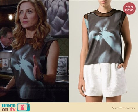 3.1 Phillip Lim Chiffon Blouse worn by Sasha Alexander on Rizzoli & Isles