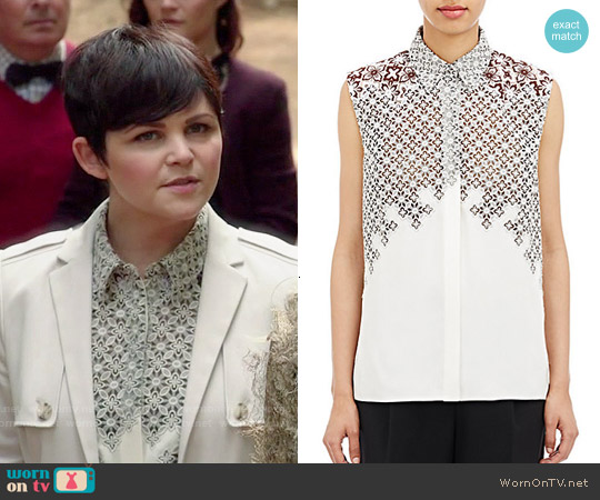 3.1 Phillip Lim Embroidered Sleeeless Blouse worn by Mary Margaret (Ginnifer Goodwin) on Once Upon A Time