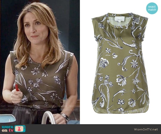 3.1 Phillip Lim Floral Print Tank Top worn by Maura Isles (Sasha Alexander) on Rizzoli and Isles