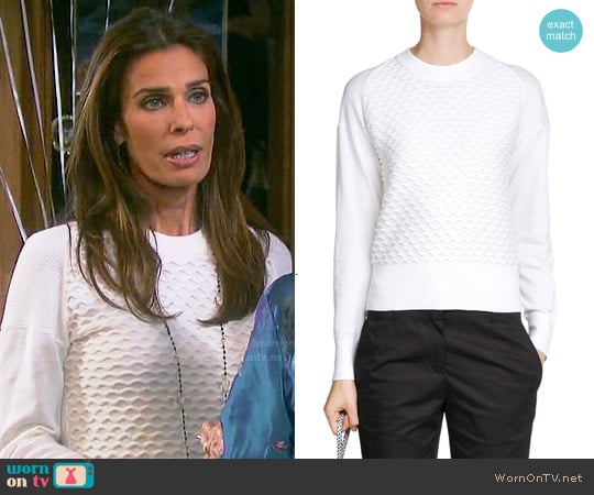 3.1 Phillip Lim Textured Cotton Pullover worn by Hope Williams (Kristian Alfonso) on Days of our Lives