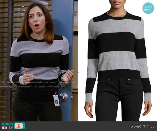 360 Cashmere Cashmere Striped Pullover Sweater worn by Gina Linetti (Chelsea Peretti) on Brooklyn Nine-Nine