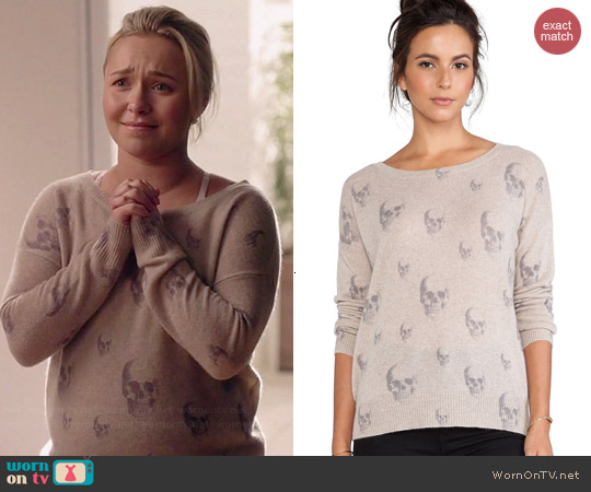 360 Sweater Dexter Skull Sweater in Sable worn by Hayden Panettiere on Nashville