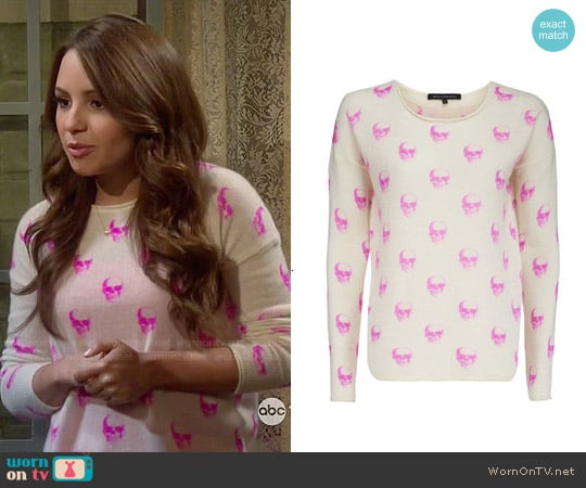 360 Sweater 'Jackie Dee' Cashmere Sweater worn by Sofia Rodriguez (Aimee Carrero) on Young and Hungry