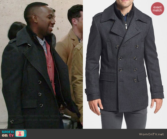 7 Diamonds Glasgow Coat in Charcoal worn by Lamorne Morris on New Girl