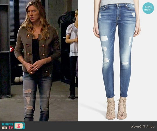 7 for all Mankind Destroyed Ankle Skinny Jeans worn by Josslyn Carver (Jes Macallan) on Mistresses