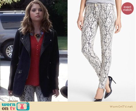 7 For All Mankind Ochid Lace Skinny Jeans worn by Ashley Benson on PLL