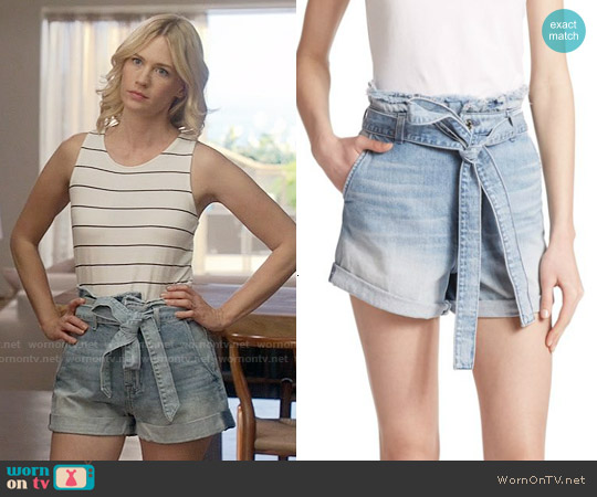 7 for All Mankind Paperbag Waist Denim Shorts worn by Melissa Shart (January Jones) on Last Man On Earth