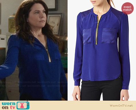 7 For All Mankind Silk Popover Blouse worn by Lauren Graham on Parenthood