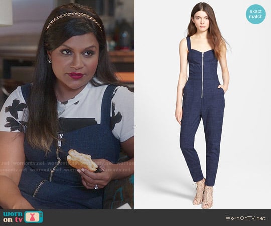 7 For All Mankind Zip Bodice Jumpsuit worn by Mindy Lahiri (Mindy Kaling) on The Mindy Project