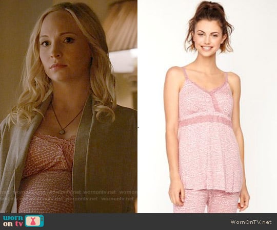 A Pea in the Pod Lace Trim Clip Down Nursing Camisole worn by Caroline Forbes (Candice Accola) on The Vampire Diaries