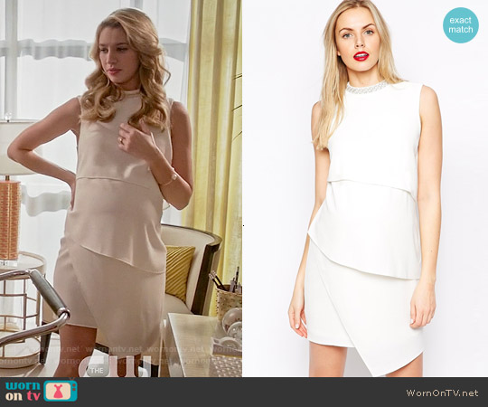 ASOS Maternity Asymmetric Shift Dress with Embellished Neck worn by Petra Solano (Yael Grobglas) on Jane the Virgin