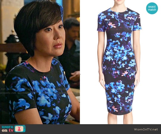 Alexander McQueen Floral Print Body-con Dress worn by Karen Rhodes (Yunjin Kim) on Mistresses