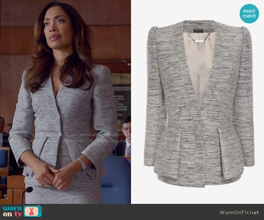 Alexander McQueen Fold Peplum Jacket worn by Jessica Pearson (Gina Torres) on Suits