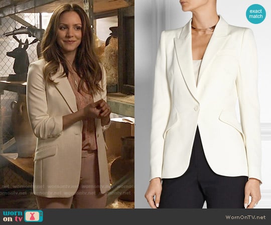 Alexander McQueen Grain de poudre wool blazer worn by Paige Dineen (Katharine McPhee) on Scorpion