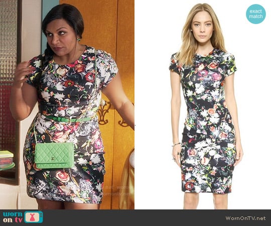 Alexander McQueen Long Body Con Floral Dress worn by Mindy Lahiri (Mindy Kaling) on The Mindy Project