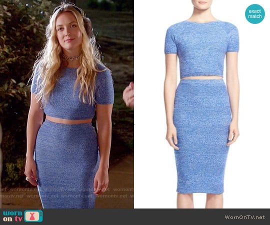 Alice + Olivia Solange Top and Morena Skirt worn by Chanel #3 (Billie Lourd) on Scream Queens