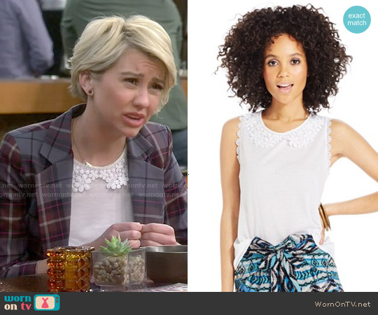 American Rag Crochet Collar Sleeveless Top worn by Riley Perrin (Chelsea Kane) on Baby Daddy