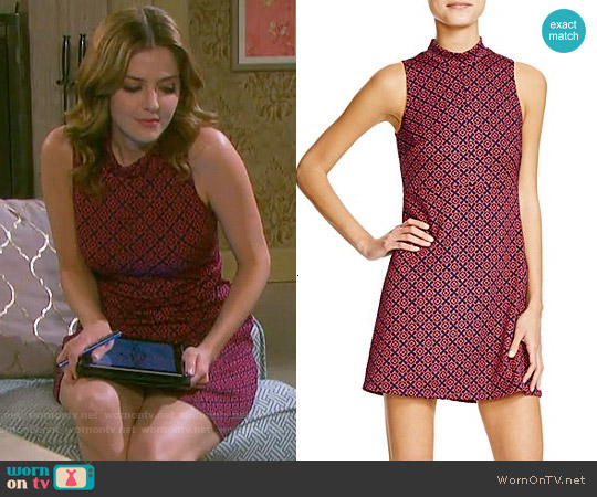 Aqua Printed Mock-Turtleneck Dress worn by Theresa Donovan (Jen Lilley) on Days of our Lives