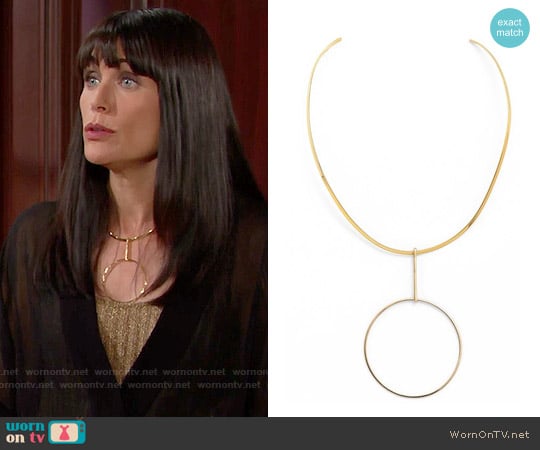 Argento Vivo Circle Collar Necklace worn by Quinn Fuller (Rena Sofer) on The Bold and the Beautiful